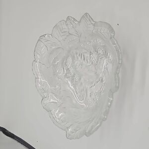 Vintage Pressed Glass Serving Dish Berries and Leaves